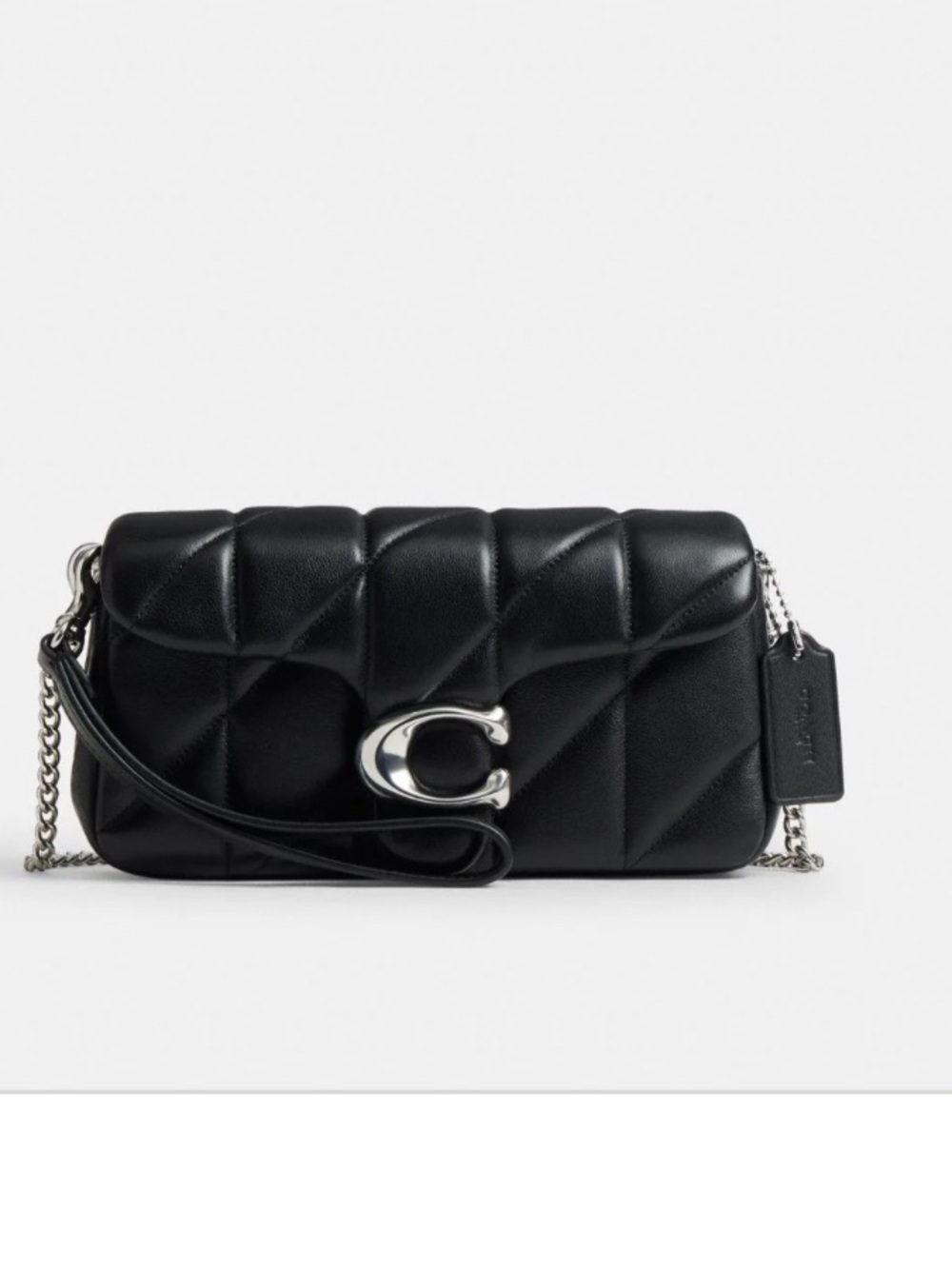 Coach Black Quilted Leather Crossbody with Silver Hardware